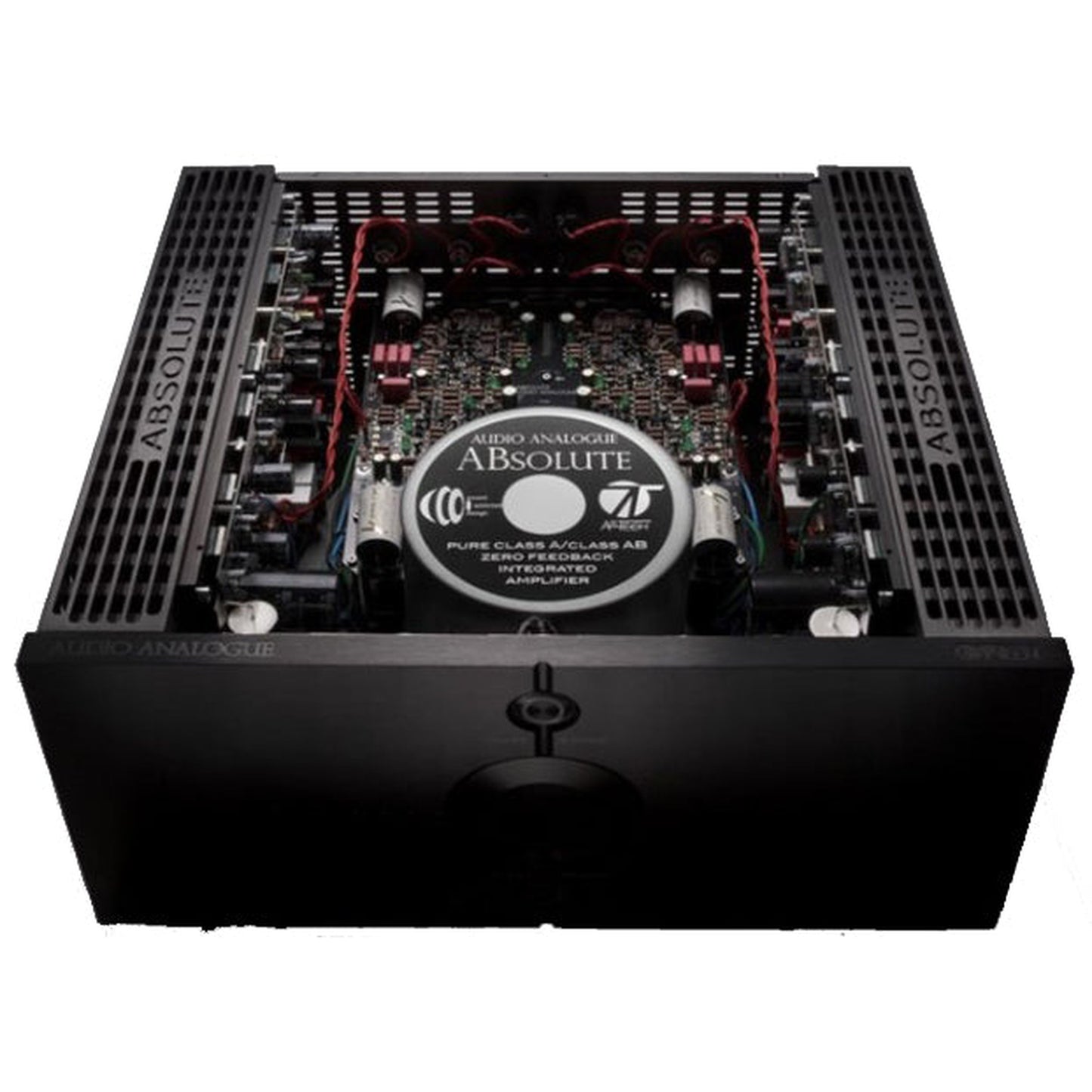 Audio Analogue ABsolute 3.0 Vollverstärker Schwarz, Innenansicht mit Platine und Trafoabdeckung