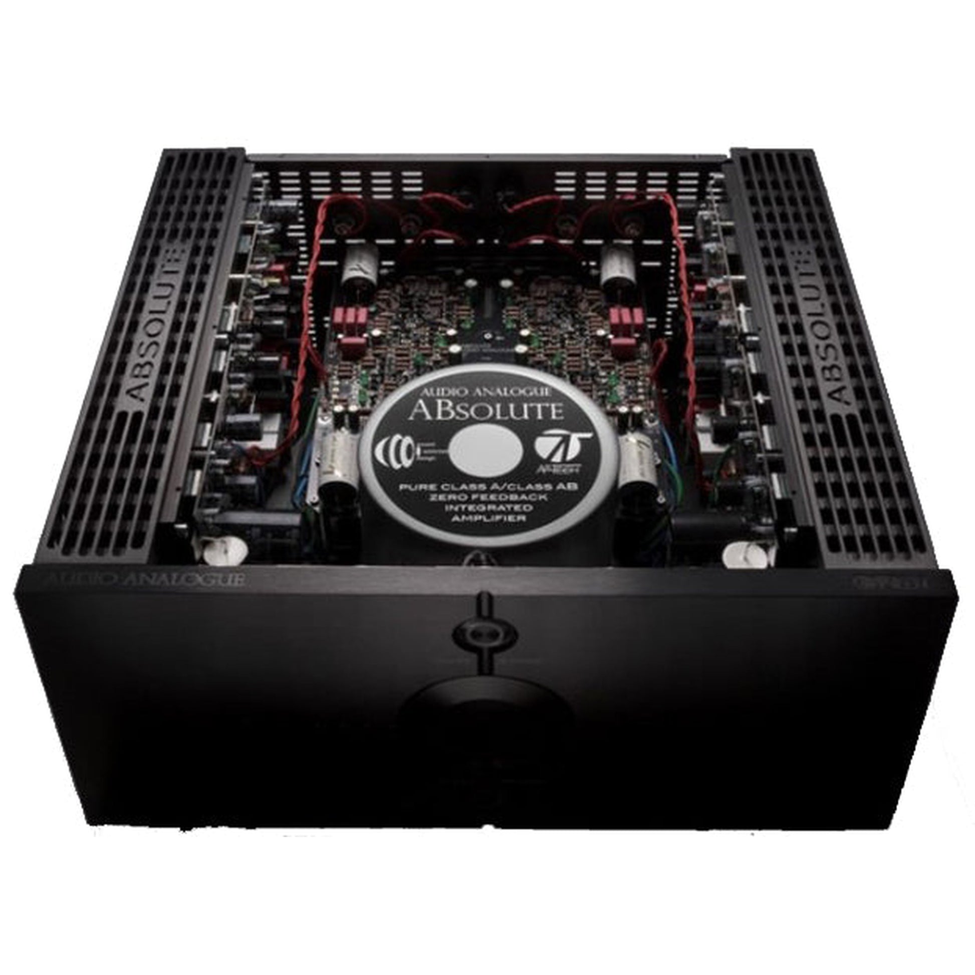 Audio Analogue ABsolute 3.0 Vollverstärker Schwarz, Innenansicht mit Platine und Trafoabdeckung