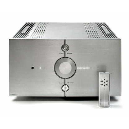 Audio Analogue ABsolute 3.0 Vollverstärker Silber Frontansicht mit Lautstärkering und Fernbedienung