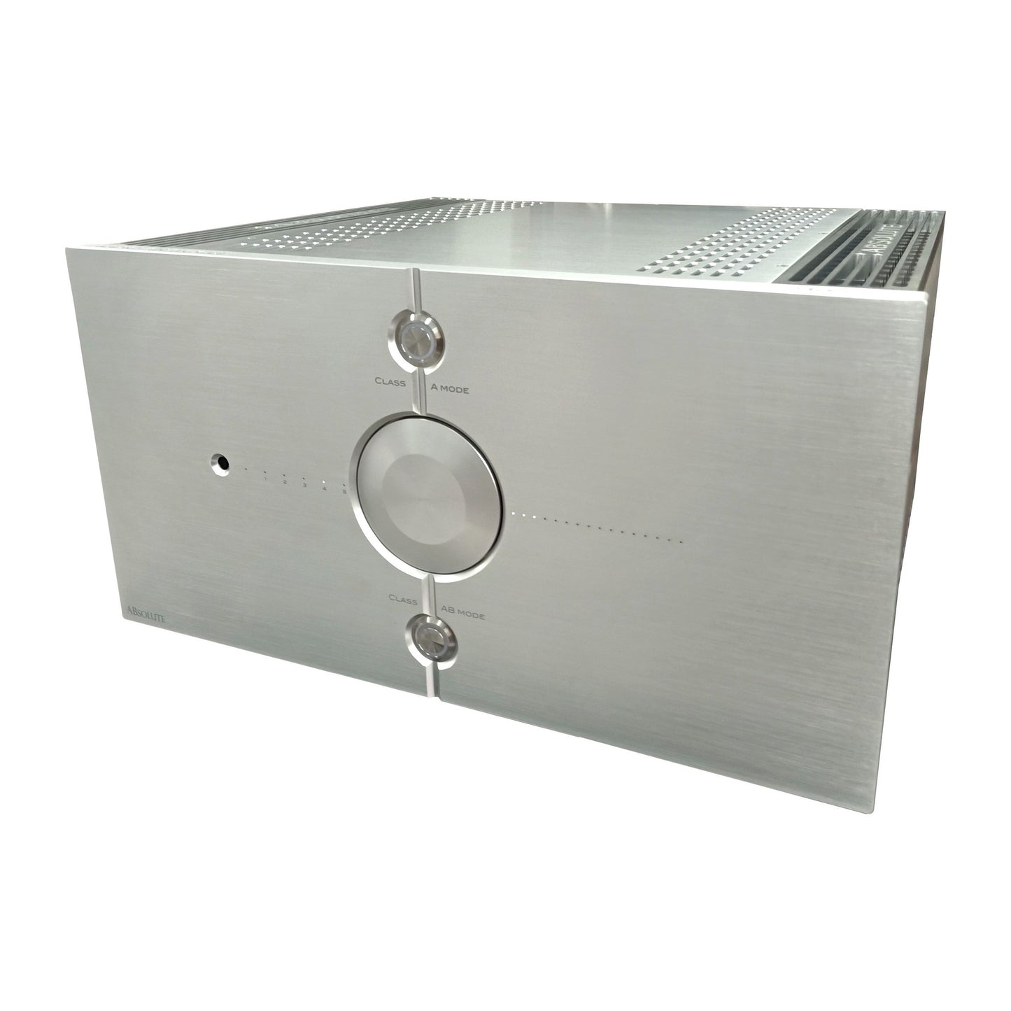 Audio Analogue ABsolute 3.0 Vollverstärker Silber Schrägansicht von vorn rechts mit gebürsteter Front