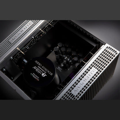 Audio Analogue ABsolute PA Mono Endstufe, Innenansicht mit Ringkerntrafo und Platine ABsolute Mono