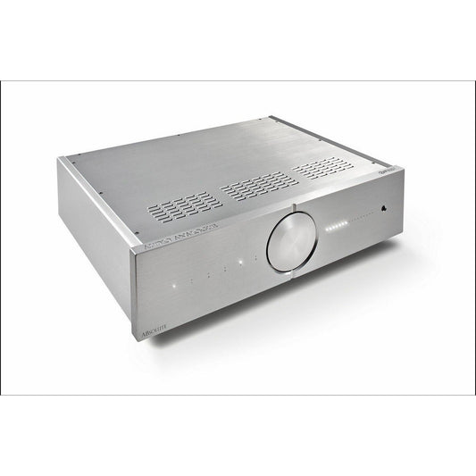 Audio Analogue ABsolute Preamplifier Vorverstärker silber, Schrägansicht mit Lüftungsschlitzen auf der Oberseite