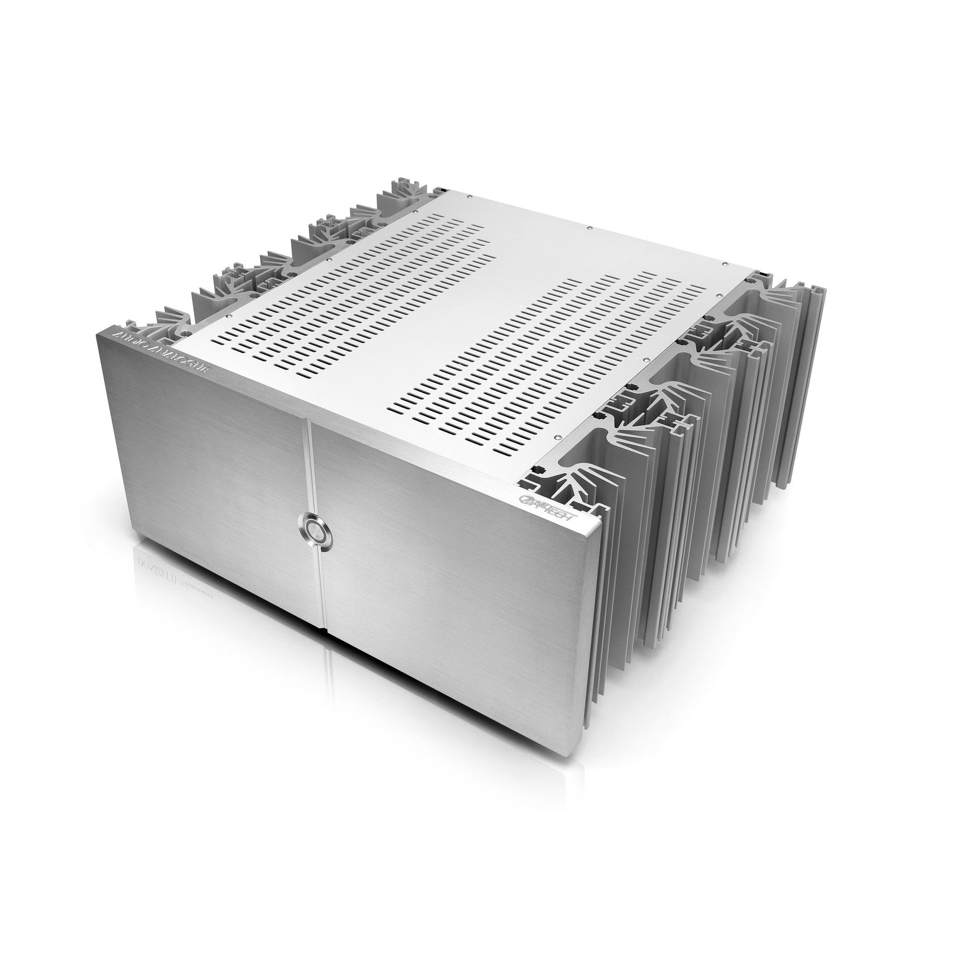 Audio Analogue Donizetti Anniversary Stereo-Endverstärker, Schrägansicht auf Deckel mit Lüftungsschlitzen