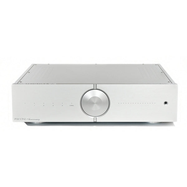 Audio Analogue Puccini Anniversary Vollverstärker Silber, Frontansicht mit Lautstärkeregler