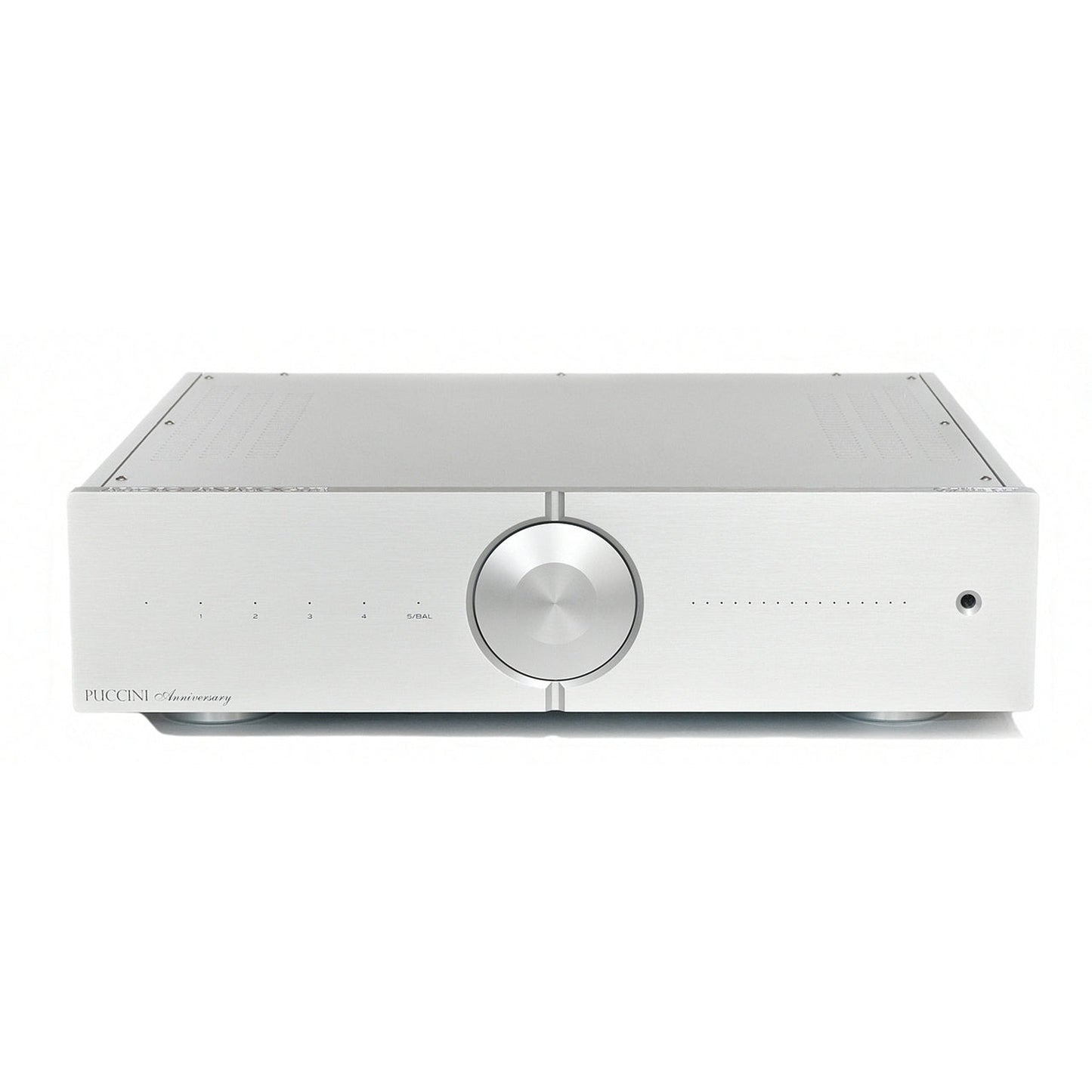 Audio Analogue Puccini Anniversary Vollverstärker Silber, Frontansicht mit Lautstärkeregler