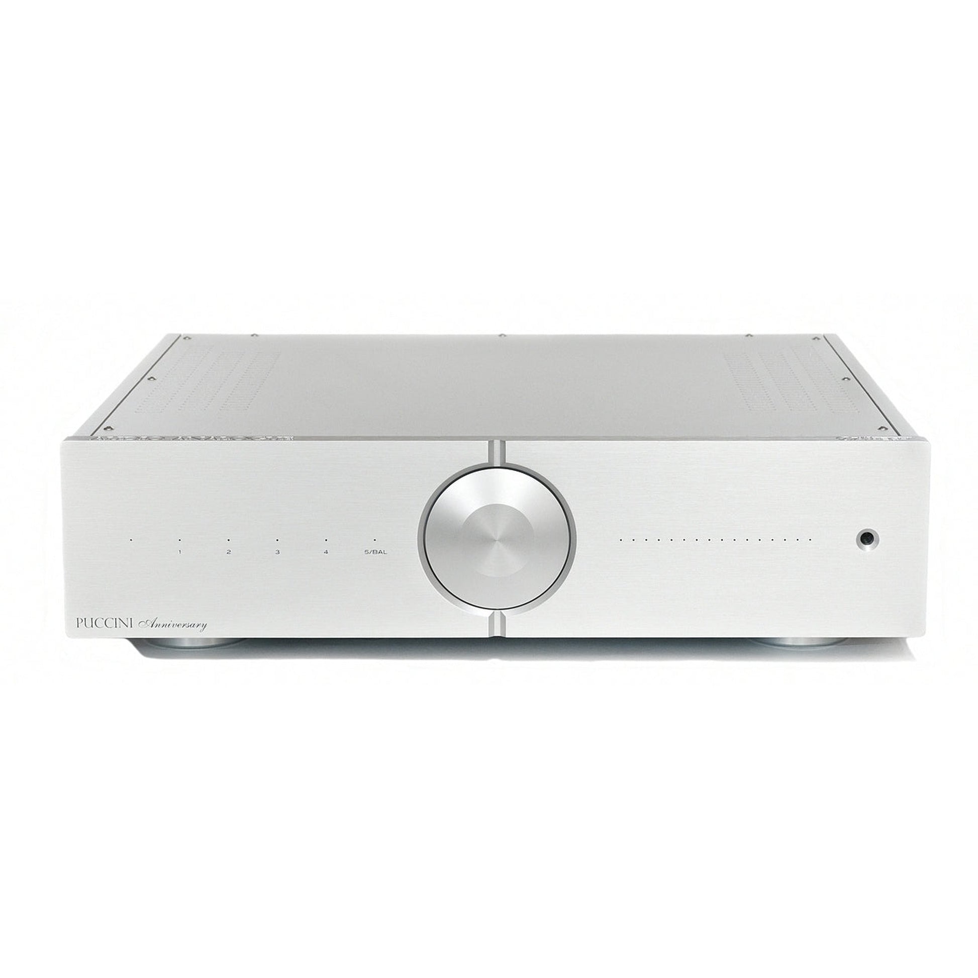 Audio Analogue Puccini Anniversary Vollverstärker Silber, Frontansicht mit Lautstärkeregler