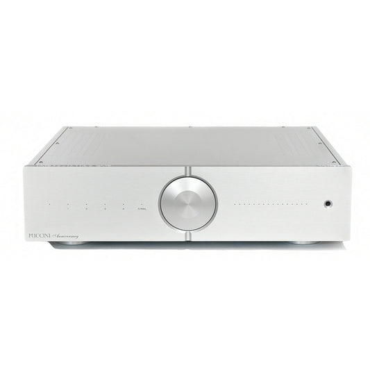 Audio Analogue Puccini Anniversary Vollverstärker Silber, Frontansicht mit Lautstärkeregler