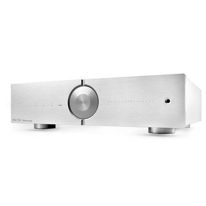 Audio Analogue Puccini Anniversary Vollverstärker Silber, Schrägansicht von vorn rechts