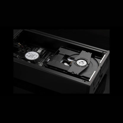 Audio Analogue Pure AADrive CD-Laufwerk, Innenansicht des geöffneten Geräts mit Laufwerkchassis