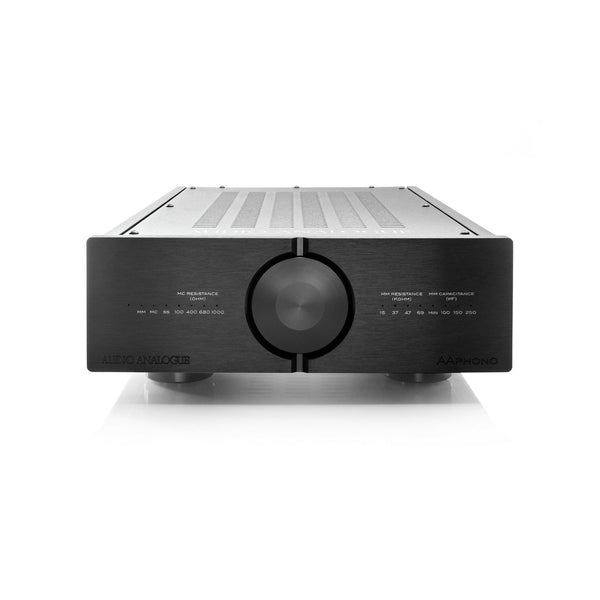 Audio Analogue Pure AAPhono Phono-Vorverstärker Schwarz, Frontansicht mit MM- und MC-Anpassung
