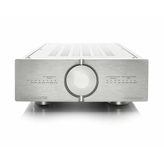 Audio Analogue Pure AAPhono Phono-Vorverstärker Silber, Frontansicht mit MM- und MC-Anpassung