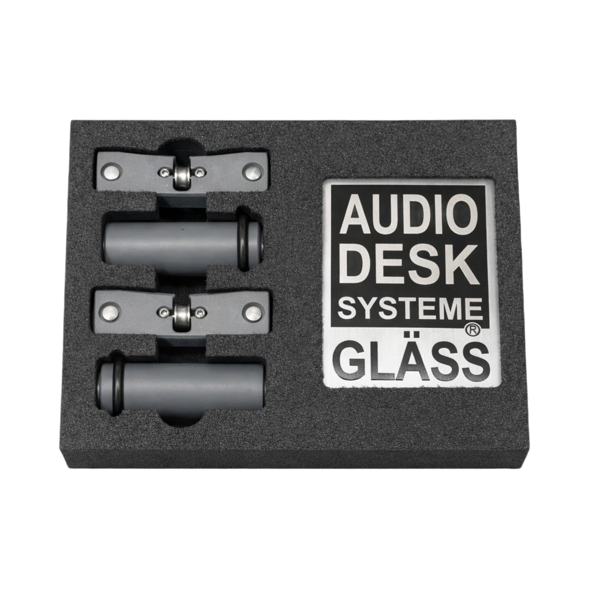 Audio Desk Systeme 7-Zoll-Single-Kit für Vinyl Cleaner, Lieferumfang mit Halteadaptern im Schaumeinsatz