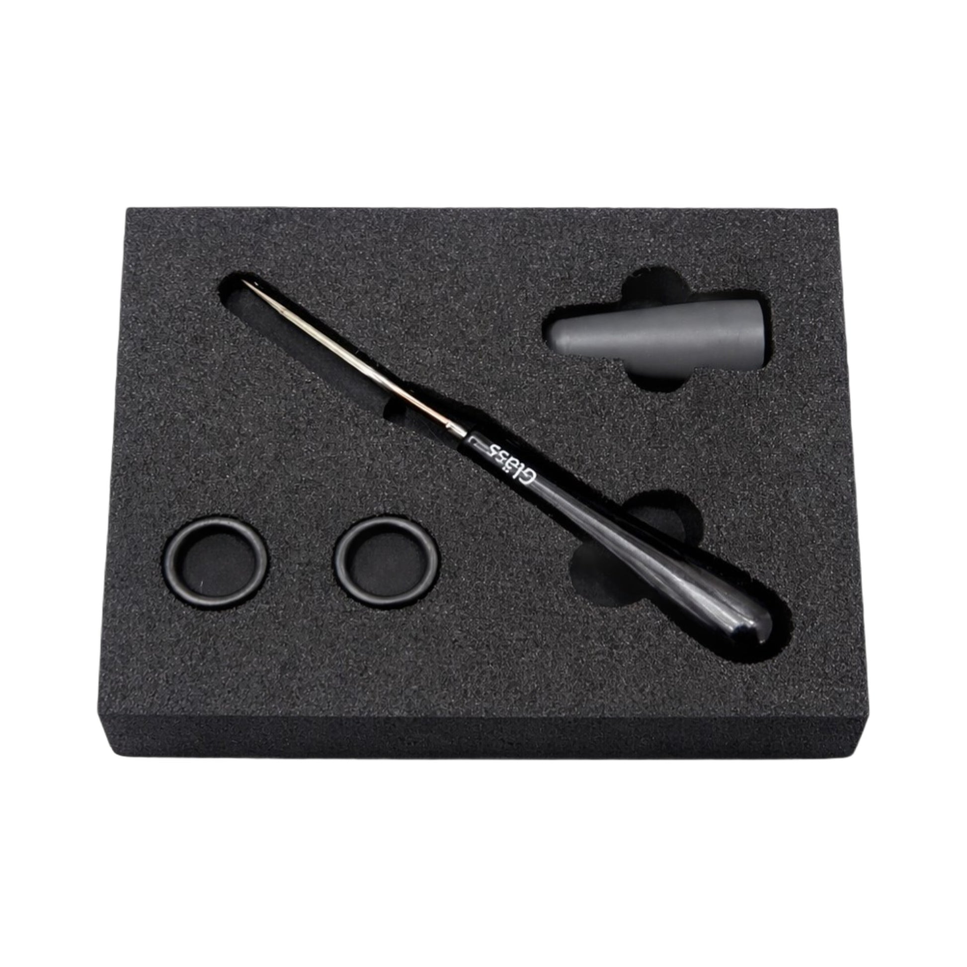 Audio Desk Systeme Montagehilfe mit Abzieher für Vinyl Cleaner, Lieferumfang im Schaumeinsatz