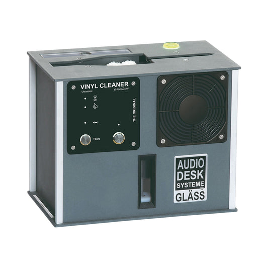 Audio Desk Systeme Vinyl Cleaner Premium Ultraschall-Plattenwaschmaschine grau, Schrägansicht