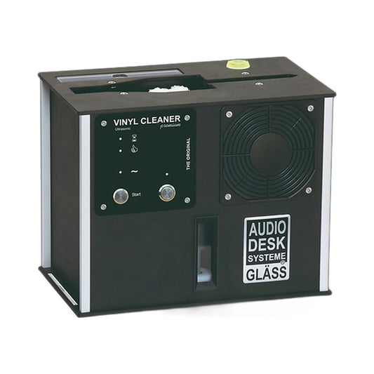Audio Desk Systeme Vinyl Cleaner Premium Ultraschall-Plattenwaschmaschine schwarz, Schrägansicht