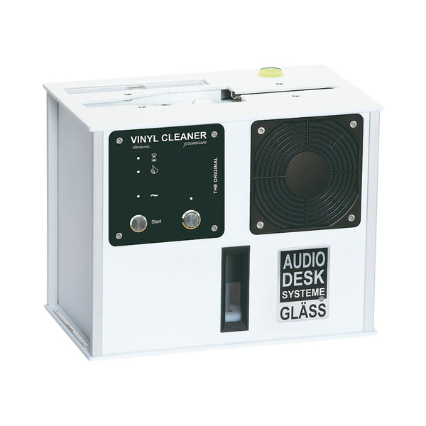 Audio Desk Systeme Vinyl Cleaner Premium Ultraschall-Plattenwaschmaschine weiss, Schrägansicht