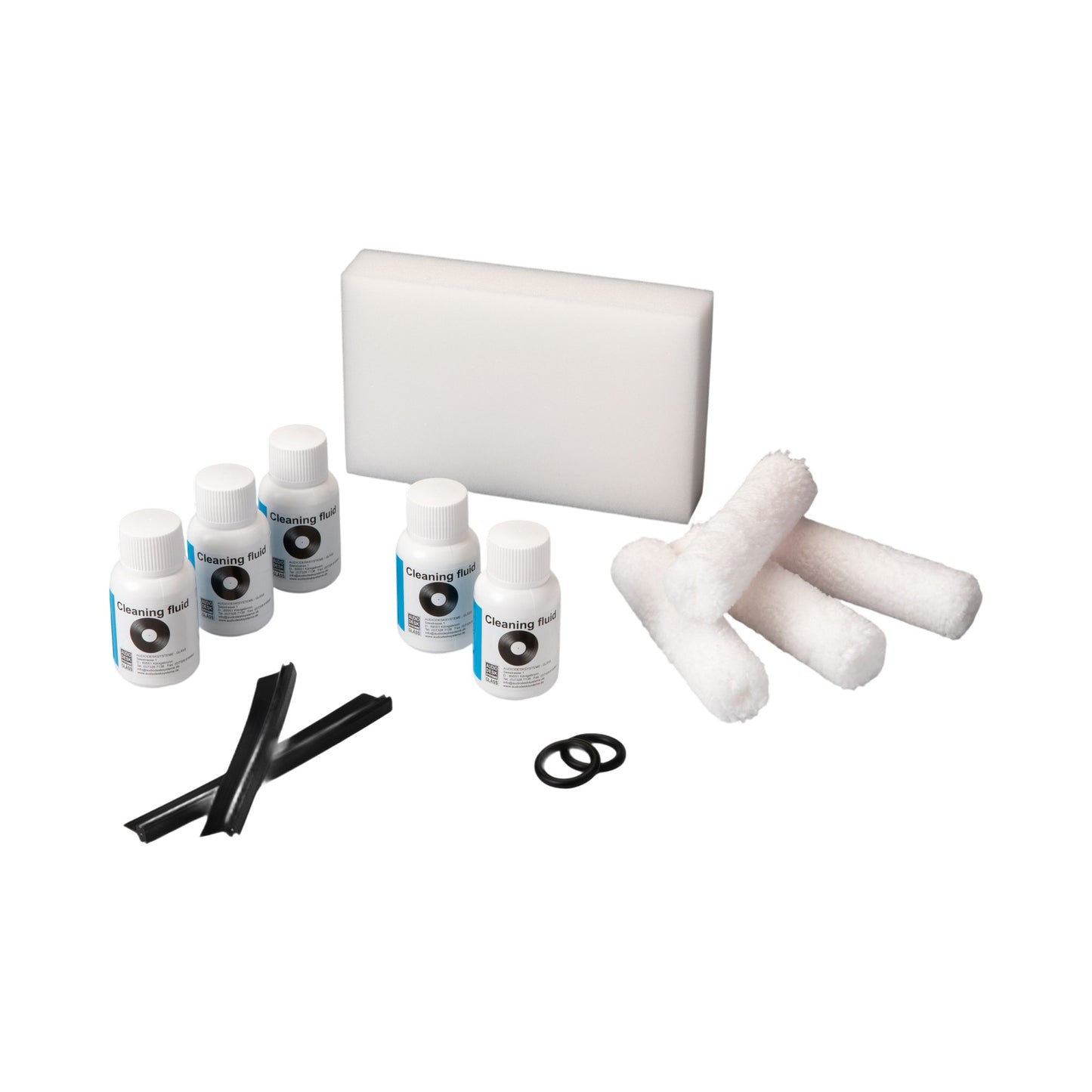 Audio Desk Systeme Wartungsset 500 für Vinyl Cleaner, Lieferumfang mit Konzentrat, Filter, Walzen und Ringen