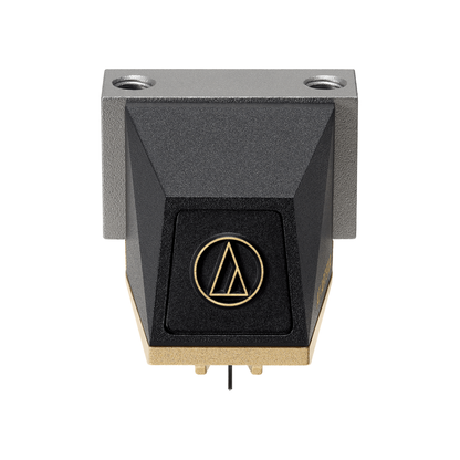 Audio-Technica AT-ART9XA MC-Tonabnehmer Frontansicht mit Markenlogo auf der Gehäusefront