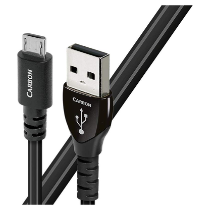 AudioQuest Carbon USB-Kabel Produktansicht mit USB-A- und Micro-USB-B-Stecker