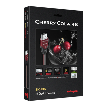 AudioQuest Cherry Cola 48 HDMI-Kabel Verpackung der aktiv-optischen 8K-10K-Ausführung