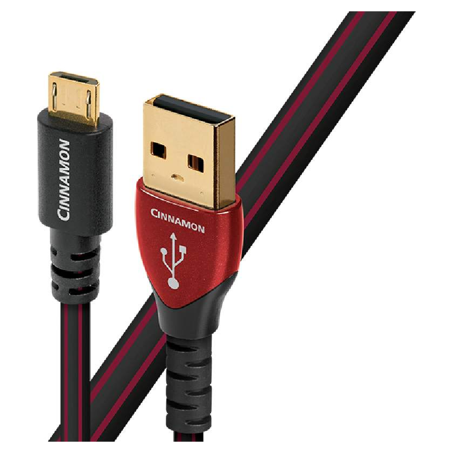 AudioQuest Cinnamon USB-Kabel Produktansicht mit USB-A- und Micro-USB-B-Stecker