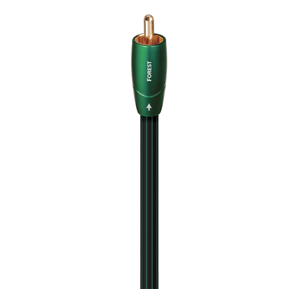 AudioQuest Forest Digital-Koax-Kabel Produktansicht: grüner Cinchstecker am schwarzen Kabelmantel