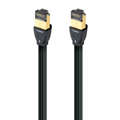 AudioQuest Forest Ethernet-Kabel Detailansicht: beide RJ/E-Stecker mit vergoldeten Kontakten