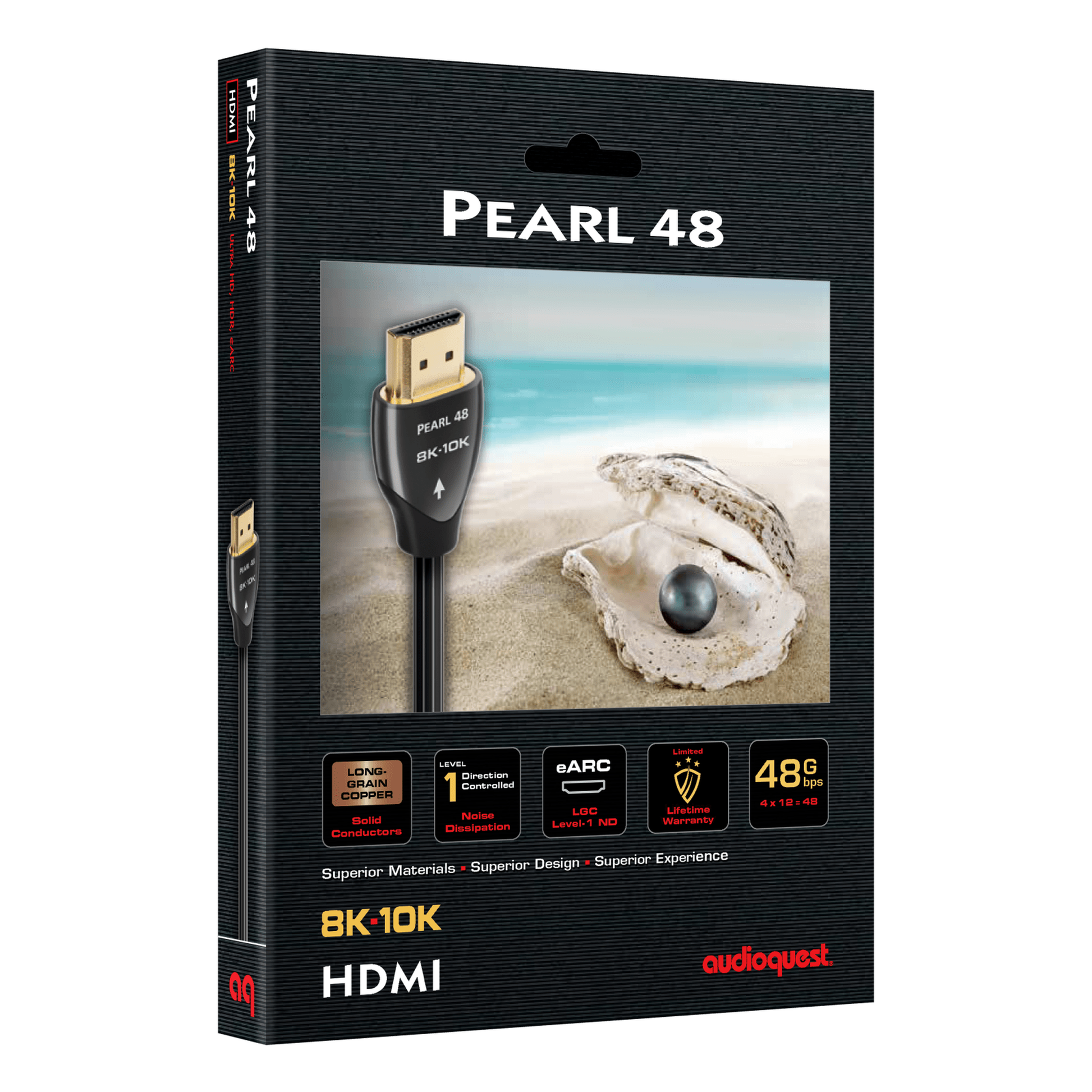 AudioQuest Pearl 48 HDMI-Kabel Verpackung mit Long-Grain-Copper-Leitern für 8K-10K