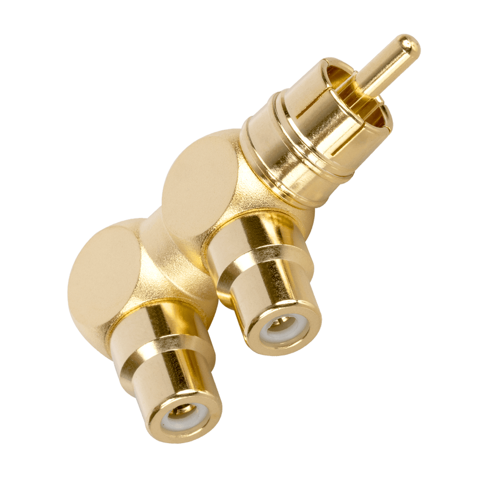 AudioQuest RCA-Adapter & Splitter vergoldeter Cinch-Y-Adapter auf zwei Buchsen Schrägansicht