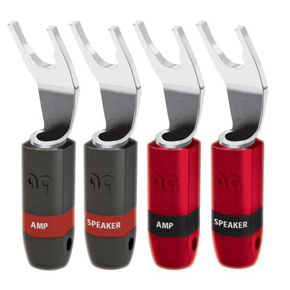 AudioQuest SureGrip 300 Lautsprecher-Stecker 4er-Set Multi-Spade Kabelschuhe Setansicht