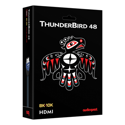 AudioQuest ThunderBird 48 HDMI-Kabel Verpackung mit Thunderbird-Motiv, 8K-10K, 48 Gbps