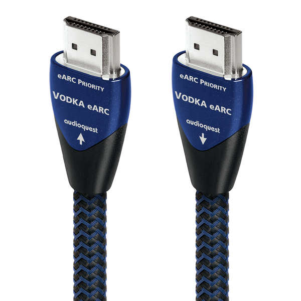 AudioQuest Vodka 48 eARC-Priority HDMI-Kabel Produktansicht mit beiden eARC-Priority-Steckern