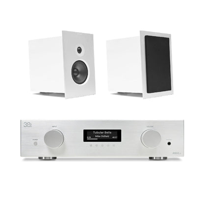 AVM AS 30.3 Streaming-Vollverstärker mit Audition CB 2.3 Regallautsprechern, HiFi-Set Silber Setansicht