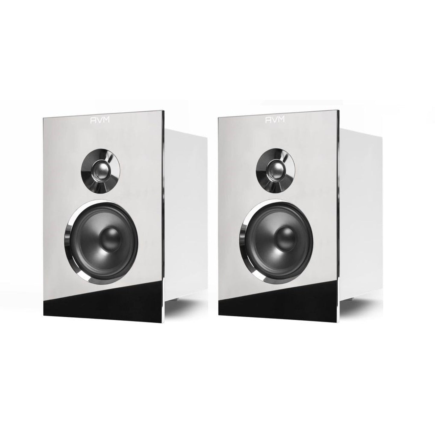 AVM Audition CB 2.3 Regallautsprecher Cellini Chrom Stereopaar mit verchromter Frontblende