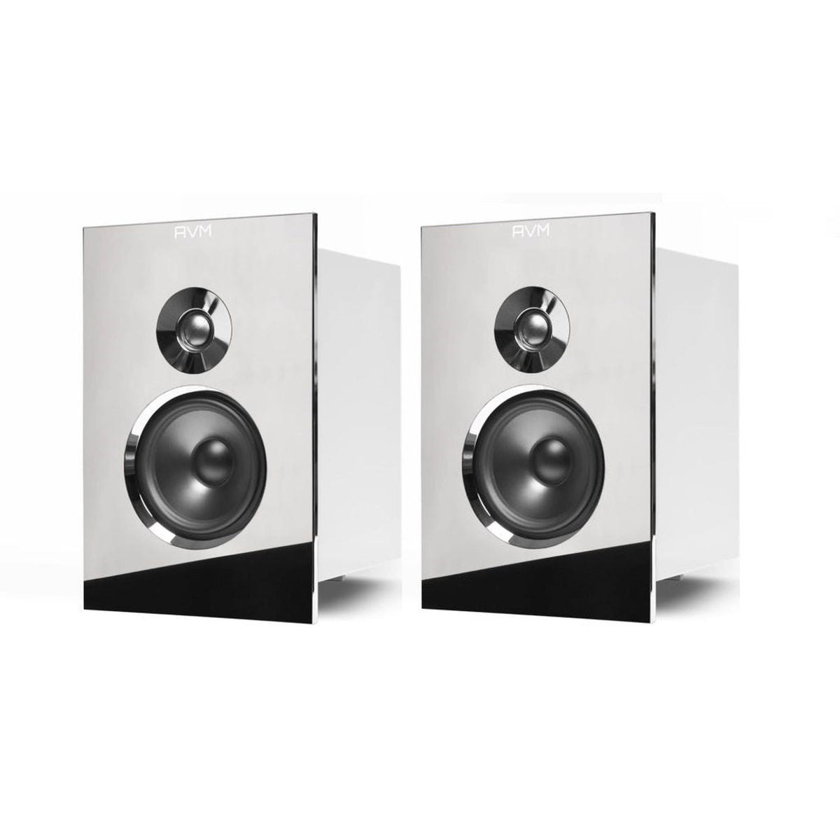 AVM Audition CB 2.3 Regallautsprecher Cellini Chrom Stereopaar mit verchromter Frontblende