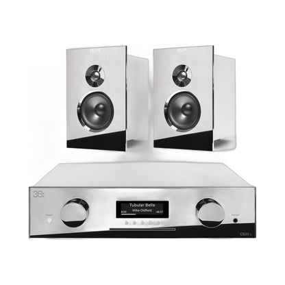 AVM CS 30.3 Streaming-Vollverstärker mit CD und Audition CB 2.3, HiFi-Set Cellini Chrom Setansicht
