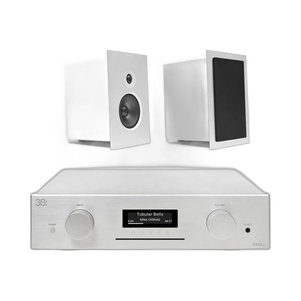 AVM CS 30.3 Streaming-Vollverstärker mit CD und Audition CB 2.3, HiFi-Set Silber Setansicht