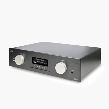 AVM CS 30.3 Streaming-Vollverstärker mit CD Schwarz Schrägansicht von rechts mit Gehäuseoberseite