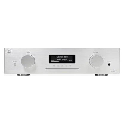 AVM CS 30.3 Streaming-Vollverstärker mit CD Silber Frontansicht mit CD-Schacht ohne Spiegelung