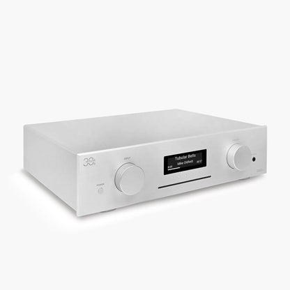 AVM CS 30.3 Streaming-Vollverstärker mit CD Silber Schrägansicht von links mit Gehäuseoberseite