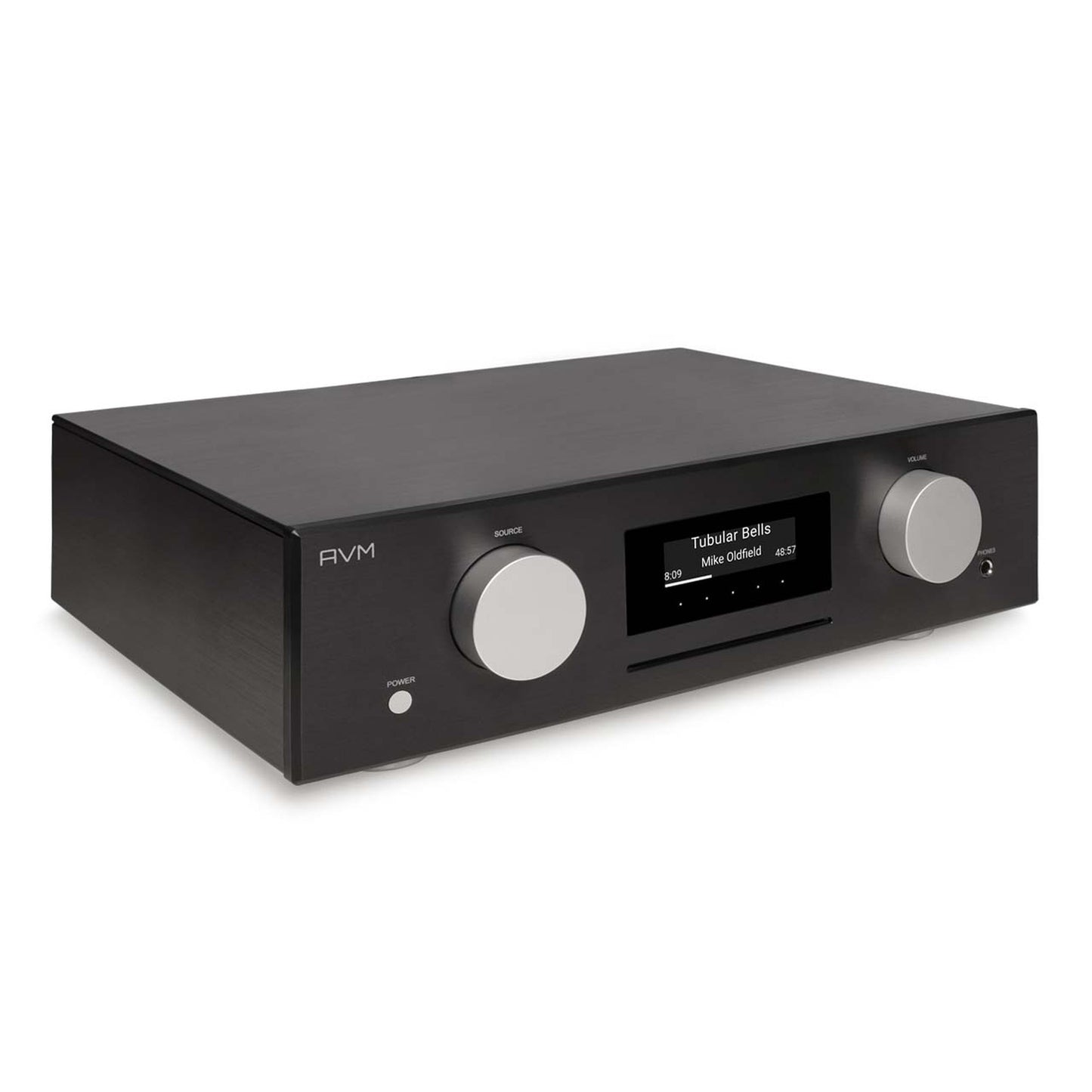 AVM Evolution CS 3.3 Streaming-Vollverstärker mit CD Schwarz Seitenansicht des Aluminiumgehäuses