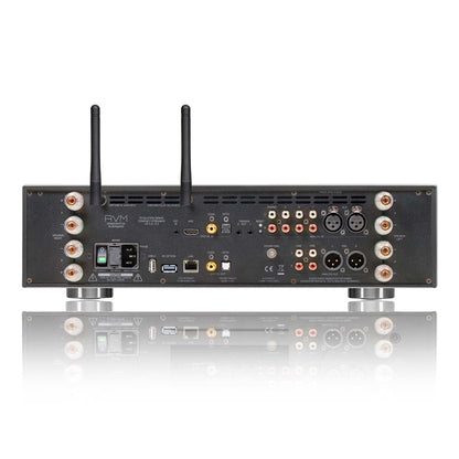 AVM Evolution CS 5.3 Streaming-Vollverstärker mit CD Schwarz Anschlussfeld mit XLR, Cinch, HDMI ARC