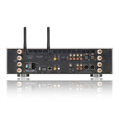 AVM Evolution CS 5.3 Streaming-Vollverstärker mit CD Silber Anschlussfeld mit XLR, Cinch, HDMI ARC