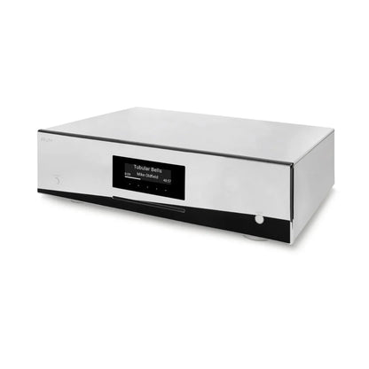 AVM Evolution MP 5.3 Streaming-Vorverstärker Cellini Chrom Schrägansicht mit verchromtem Gehäusedeckel
