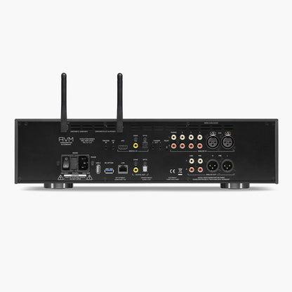 AVM Evolution PAS 3.3 Streaming-Vorverstärker Anschlussfeld mit XLR-, Cinch- und Phono-Eingängen