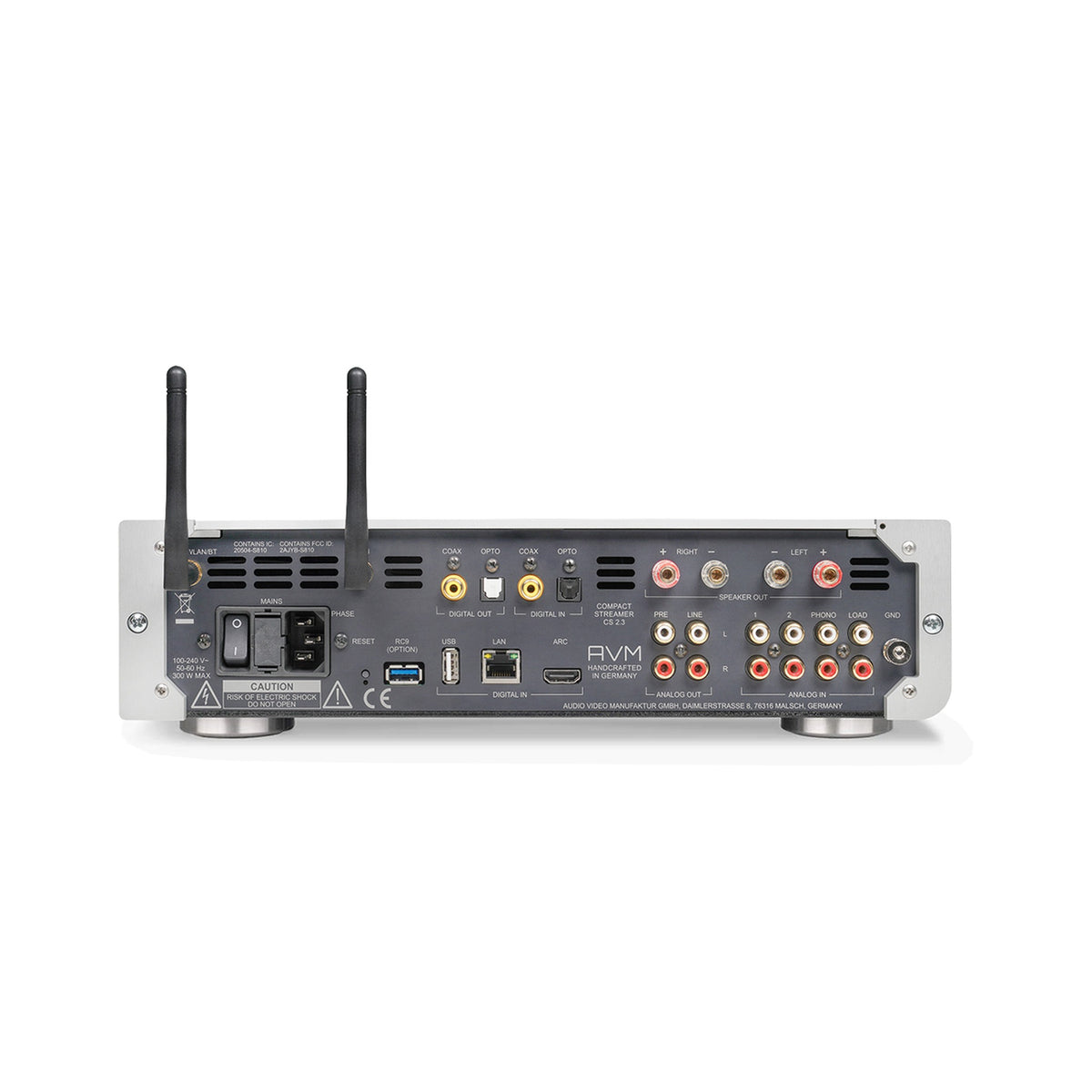 AVM Inspiration CS 2.3 Streaming-Vollverstärker mit CD Bronze Edition, Rückansicht