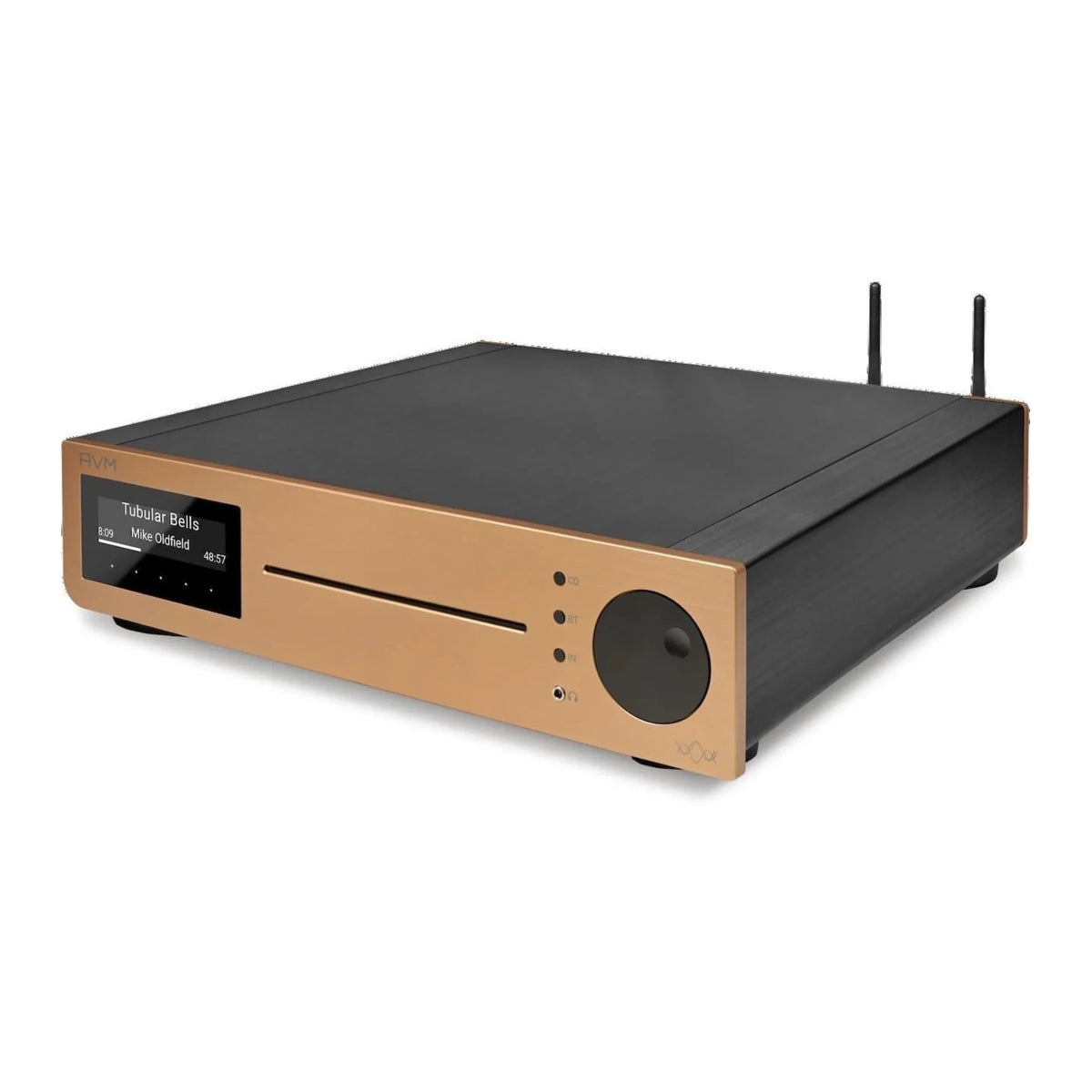 AVM Inspiration CS 2.3 Streaming-Vollverstärker mit CD Bronze Edition, Schrägansicht