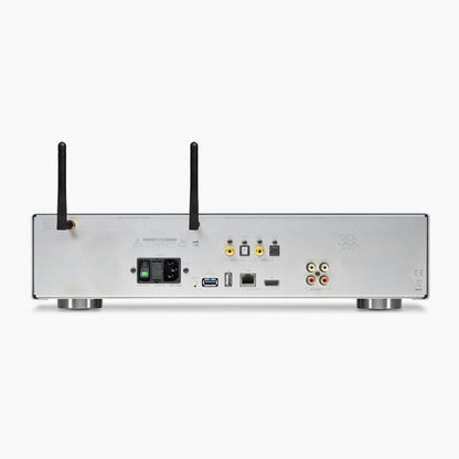 AVM MP 30.3 Streaming-Vorverstärker Anschlussfeld mit WLAN-Antennen, HDMI, USB und Cinch-Ausgängen