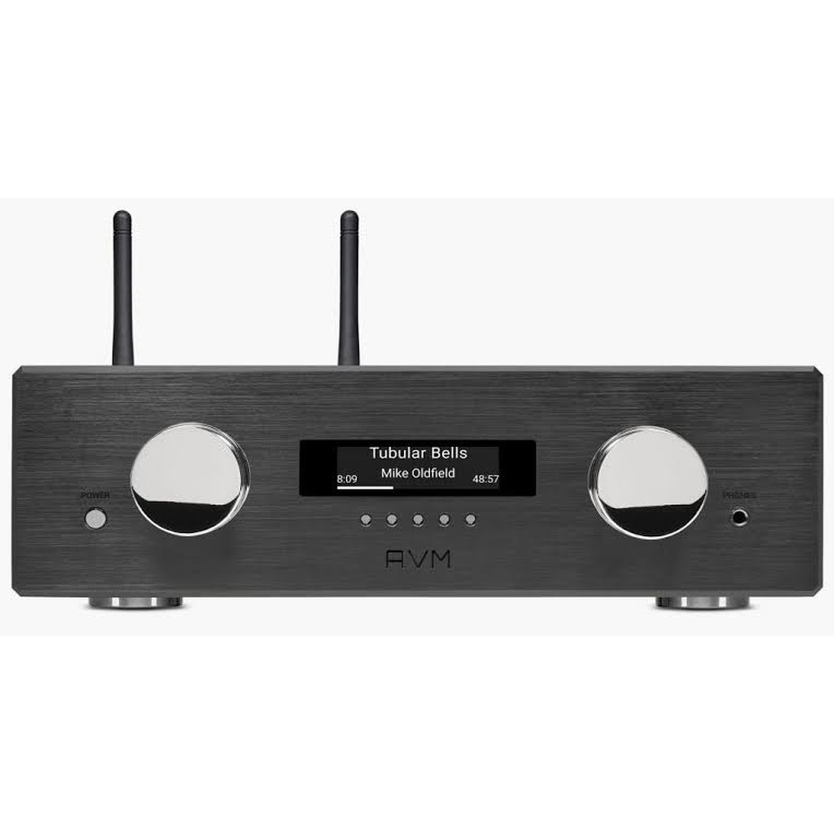 AVM Ovation AS 8.3S Streaming-Vollverstärker Schwarz Frontansicht