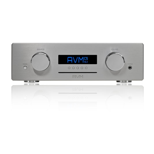 AVM Ovation CS 8.3 S Streaming-CD-Receiver Silber Frontansicht mit Display